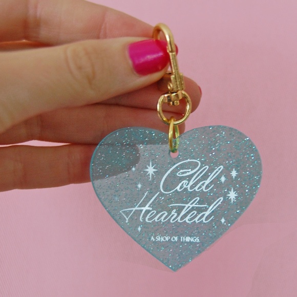 Cold Hearted Keychain Blue Sparkle - Picture 4 of 5